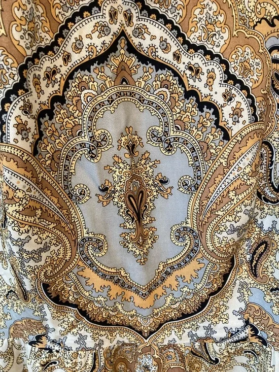 J. Crew 85% Silk Gold & Cream Paisley Midi Sheath Dress - Picture 4 of 10